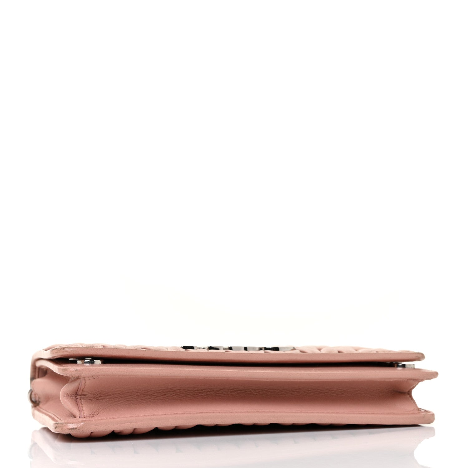 Miu Miu Nappa Matelasse Wallet On Chain Orchidea 3 of 10
