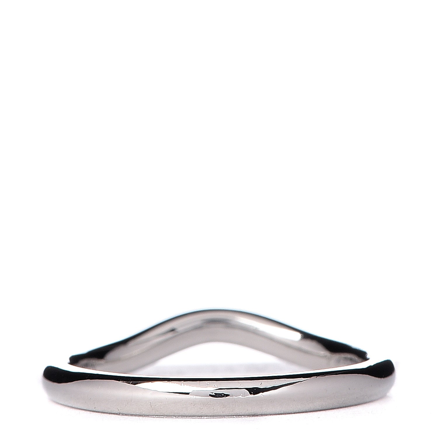 Tiffany Platinum Diamond Elsa Peretti Curved Wedding Band Ring 49 5 4 of 7