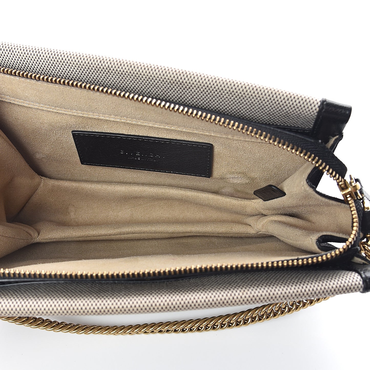Suede Calfskin Canvas GV Cross Shoulder Bag Black