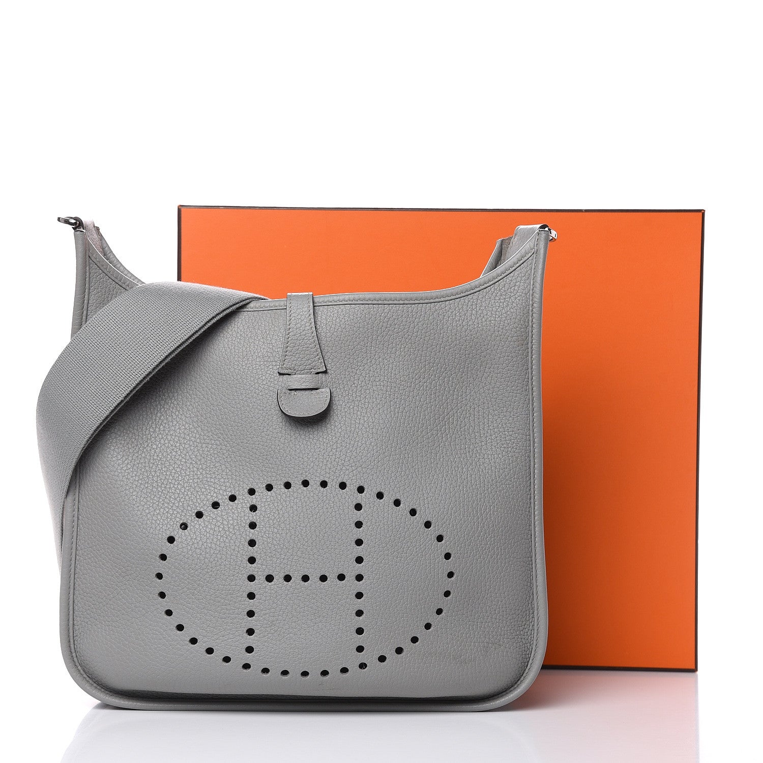 Hermes Taurillon Clemence Evelyne III PM Gris Mouette 17 of 17