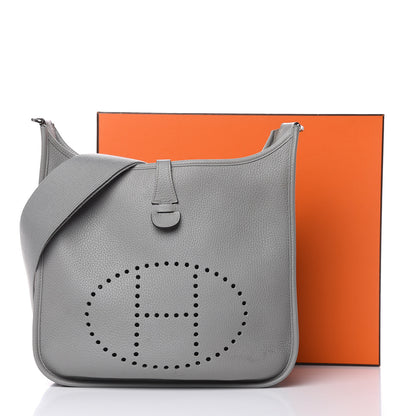 Hermes Taurillon Clemence Evelyne III PM Gris Mouette 17 of 17