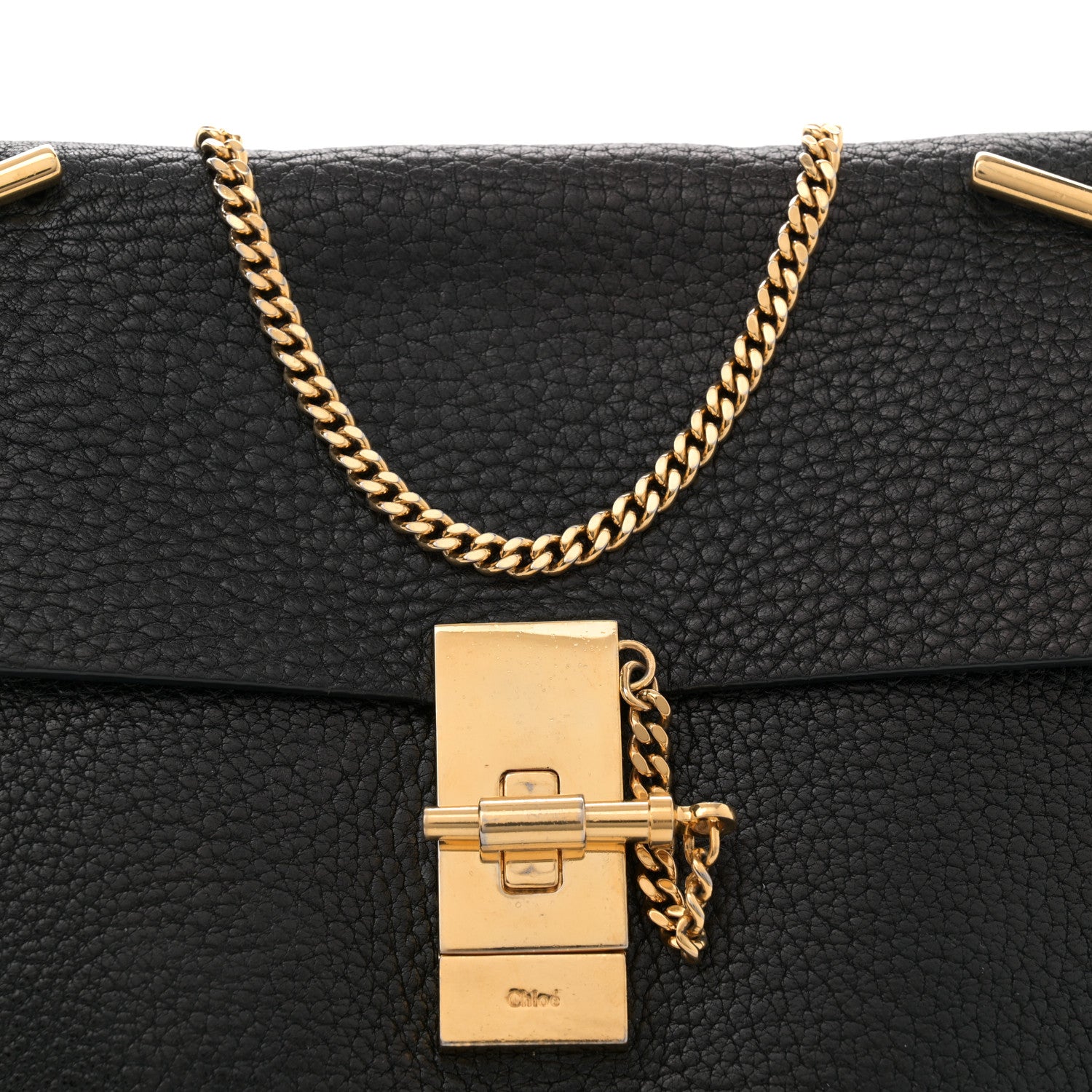 Chloe Grained Lambskin Drew Shoulder Bag Black 8 of 11