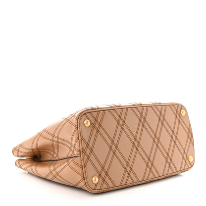 Prada City Calfskin Diamond Stitched Medium Double Bag Caramel 4 of 13