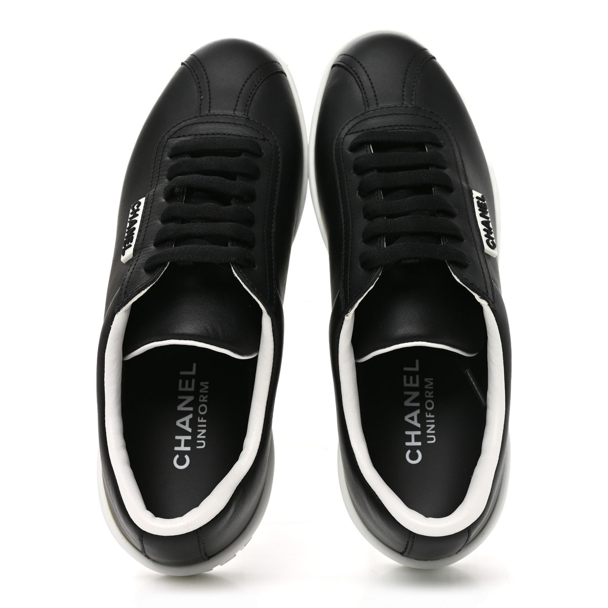 Chanel Calfskin CC Womens Sneakers 36 Black 5 of 9