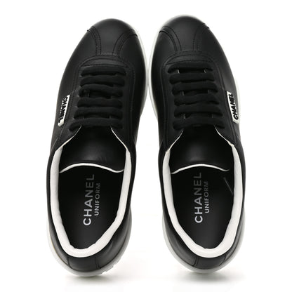 Chanel Calfskin CC Womens Sneakers 36 Black 5 of 9