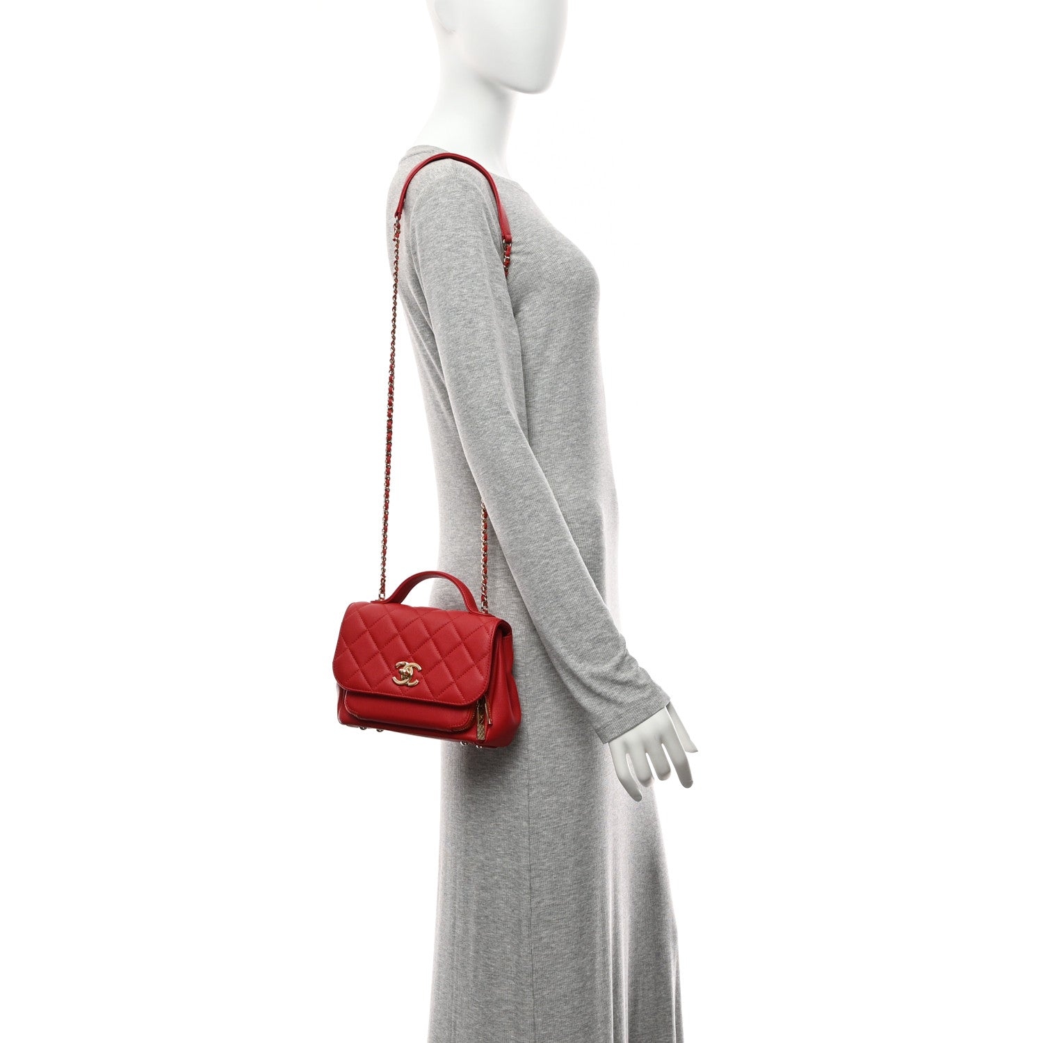 Chanel Caviar Quilted Small Business Affinity Flap Red 11 of 11