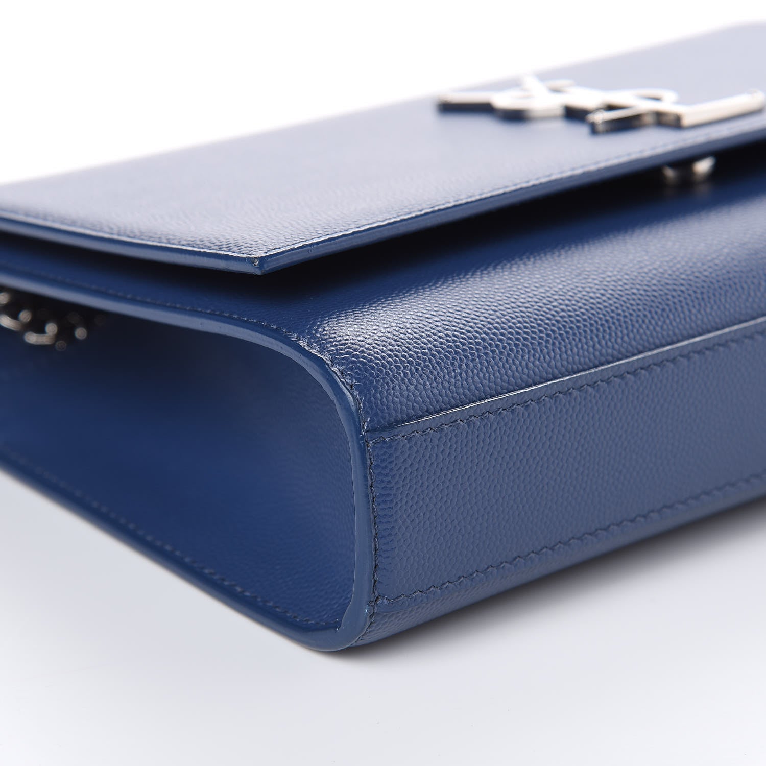 Saint Laurent Grain De Poudre Medium Classic Monogram Kate Satchel Denim Blue 8 of 9