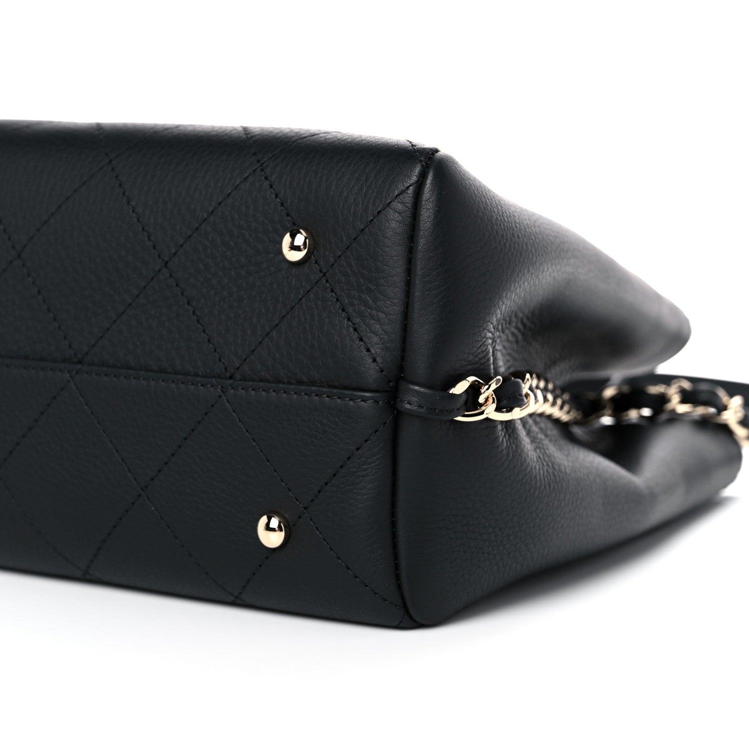 Chanel Bullskin Stitched Medium Shopping Bag Black 9 of 11
