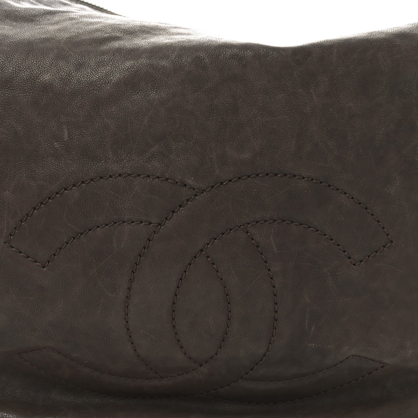 Calfskin Modern Chain Hobo Brown