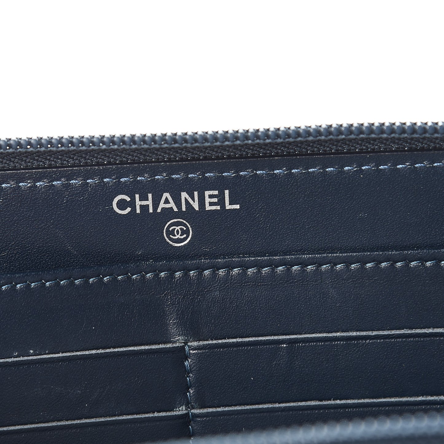 Caviar Large CC Timeless Zip Around Wallet Blue