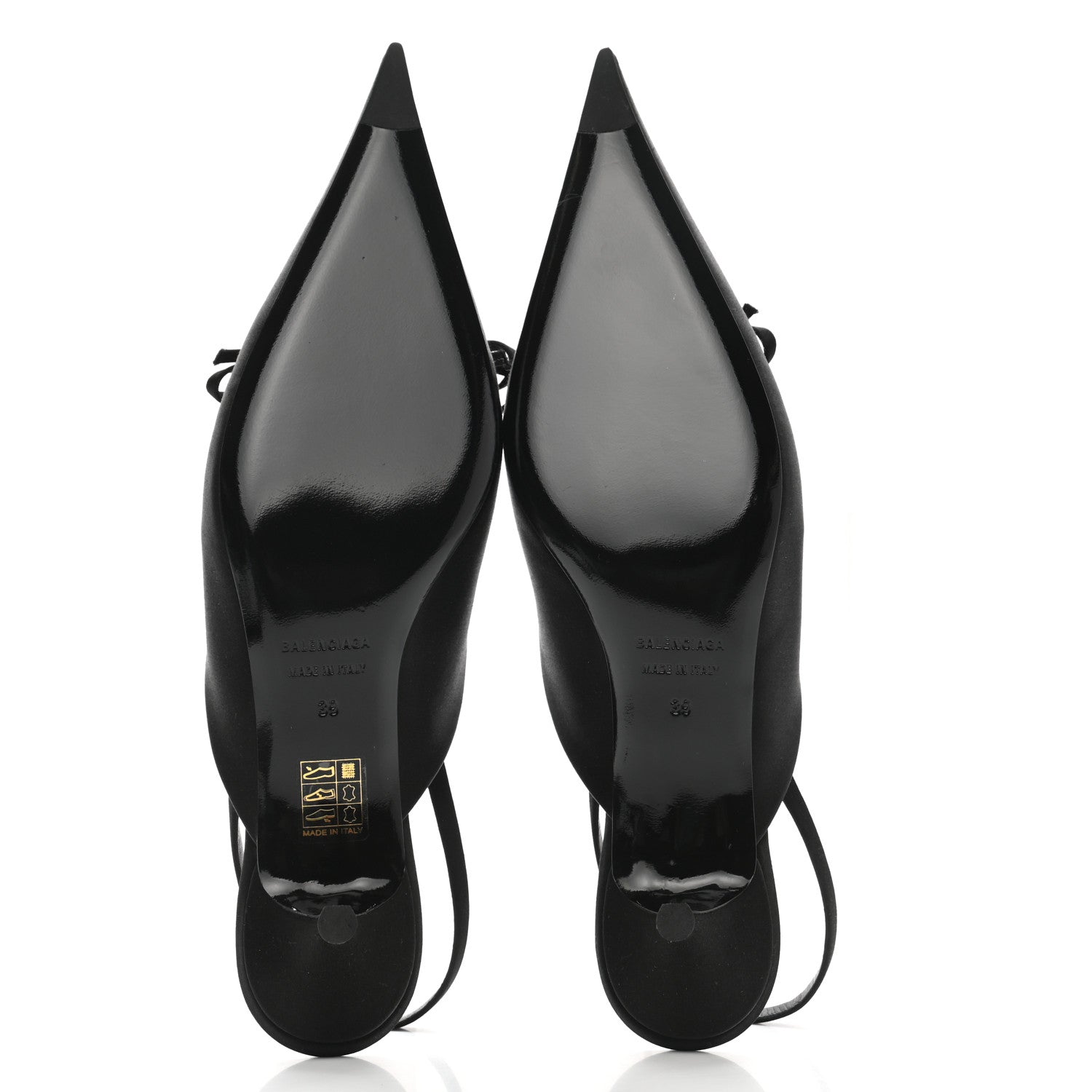 Balenciaga Satin Pointed Toe Knife Slingback 40mm Mules 39 Black 5 of 9