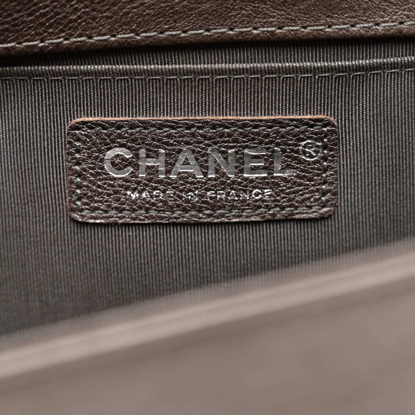 Metallic Calfskin Quilted Medium Boy Flap Dark Silver