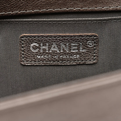 Chanel Metallic Calfskin Quilted Medium Boy Flap Dark Silver 7 of 11