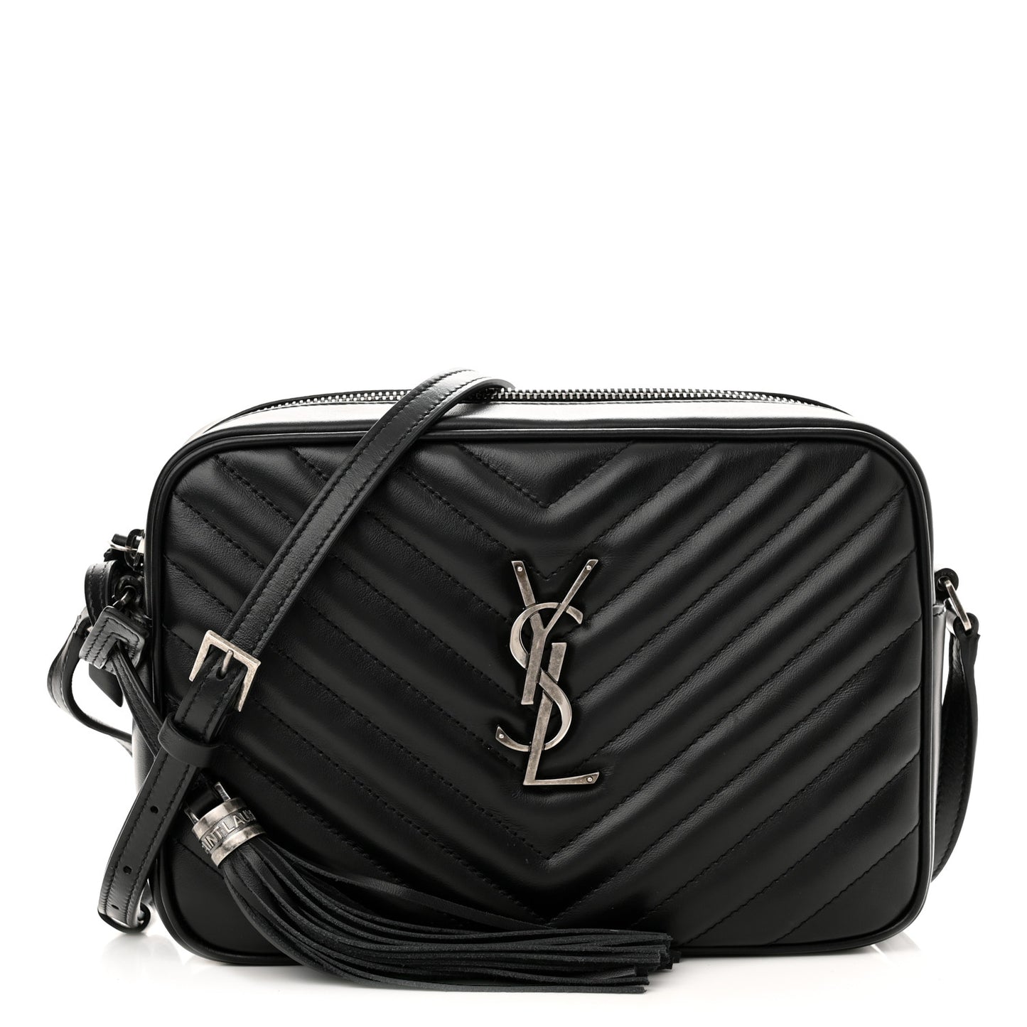 Calfskin Matelasse Monogram Lou Camera Bag Black