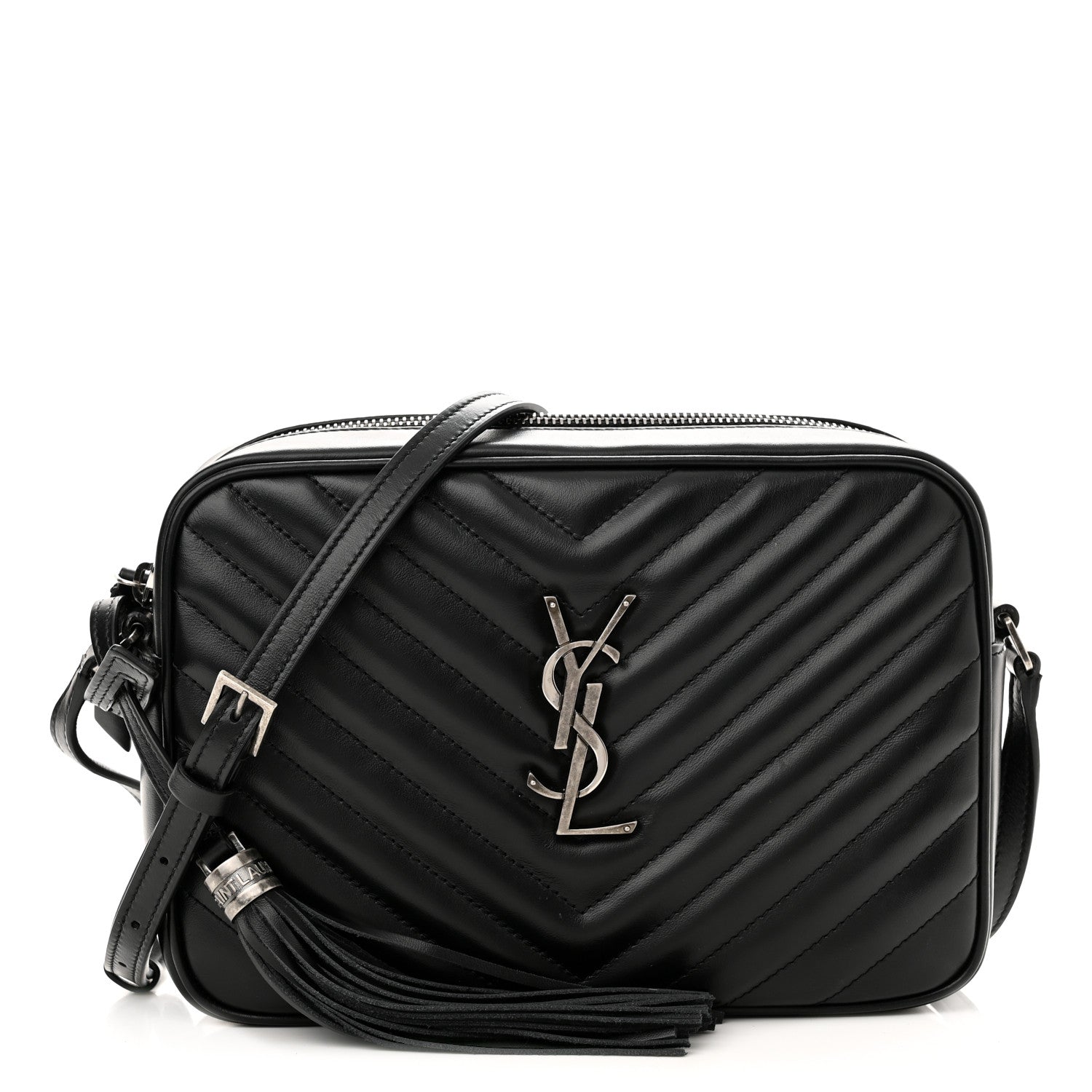 Saint Laurent Calfskin Matelasse Monogram Lou Camera Bag Black 1 of 10