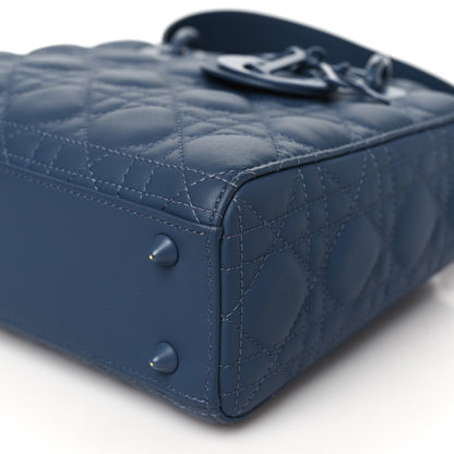 Christian Dior Ultra Matte Calfskin Cannage Small My ABCDior Lady Dior Dark Denim Blue 10 of 13