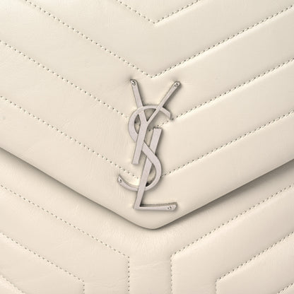 Saint Laurent Calfskin Y Quilted Monogram Medium Loulou Chain Satchel Ivory 14 of 15
