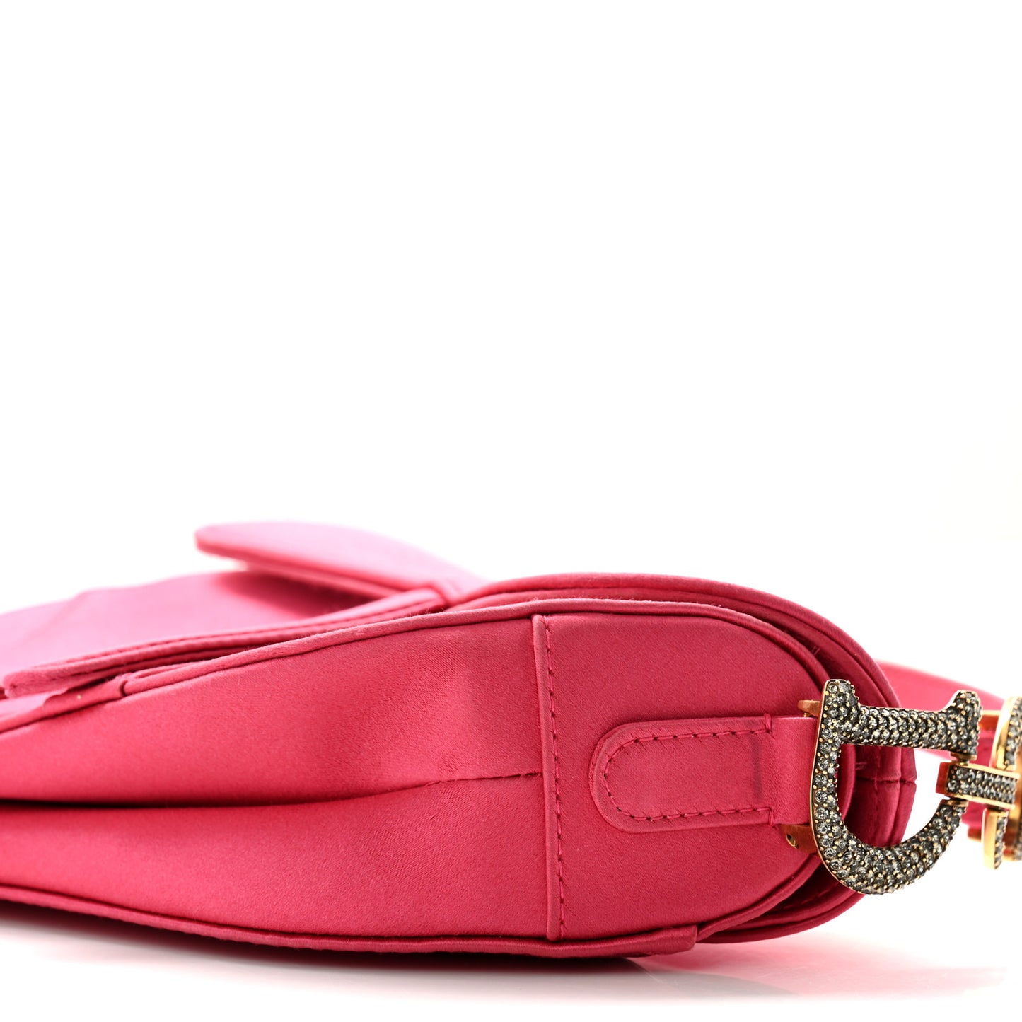 Satin Crystal Mini Saddle Bag Light Shock