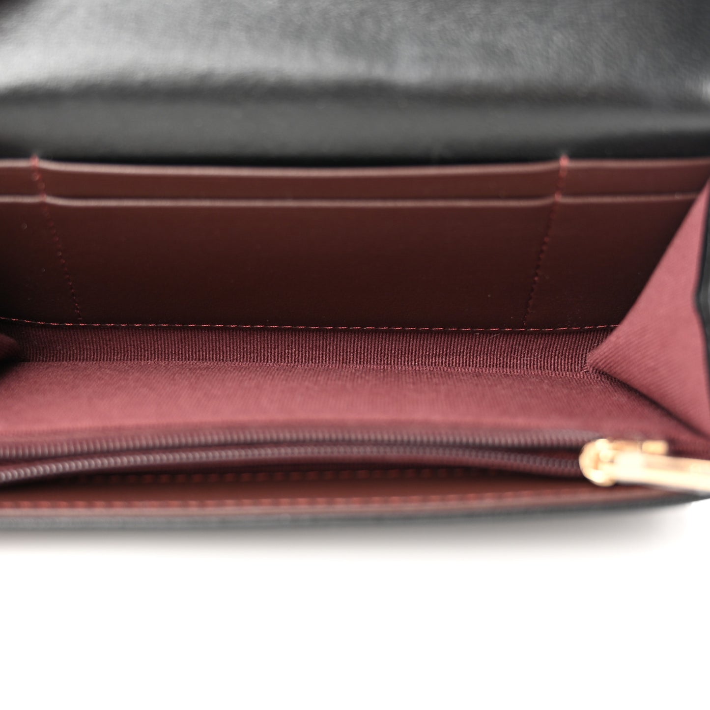 Lambskin Quilted Medium Flap Wallet Black
