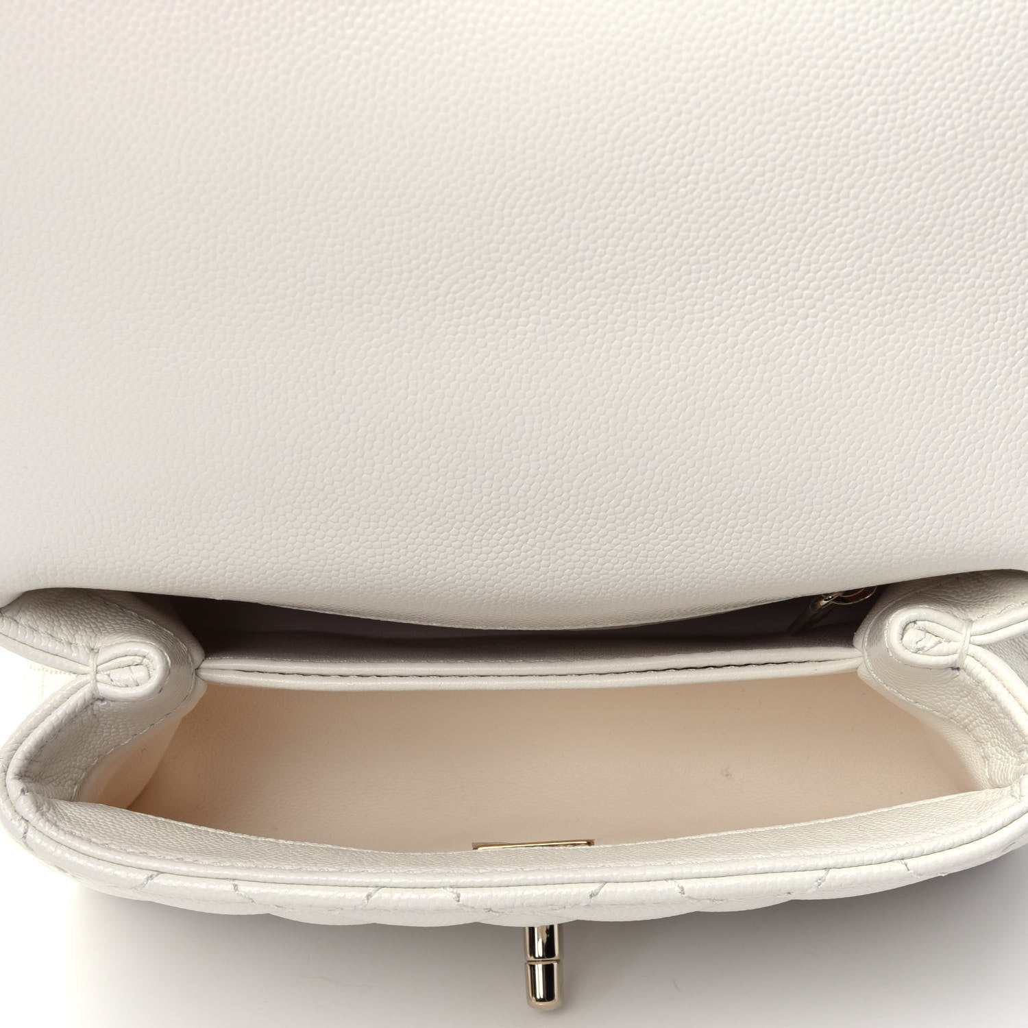 Chanel Caviar Quilted Extra Mini Coco Handle Flap White 3 of 4
