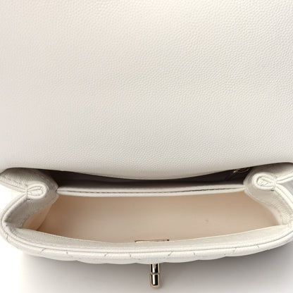 Chanel Caviar Quilted Extra Mini Coco Handle Flap White 3 of 4
