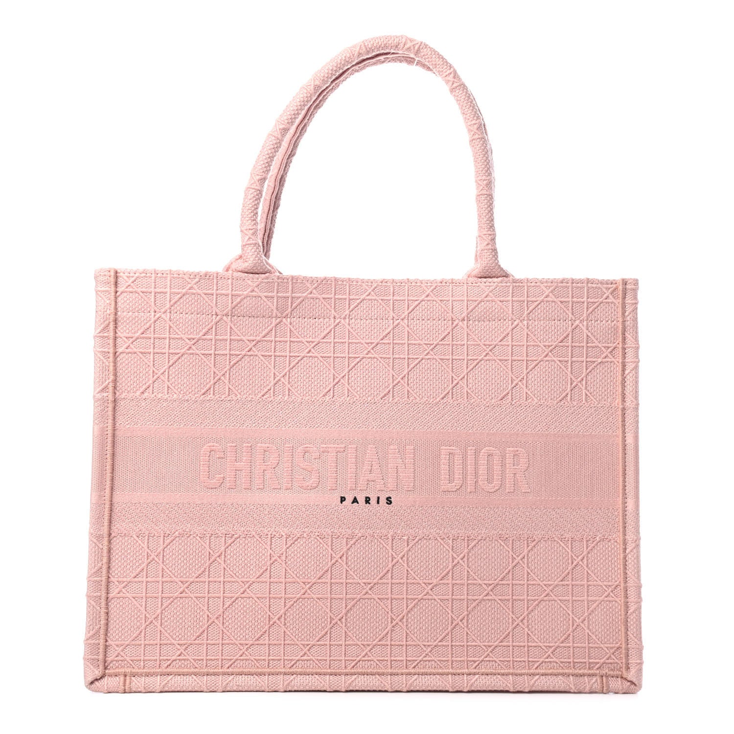 Christian Dior Canvas Embroidered Cannage Medium Book Tote Bois De Rose 1 of 4