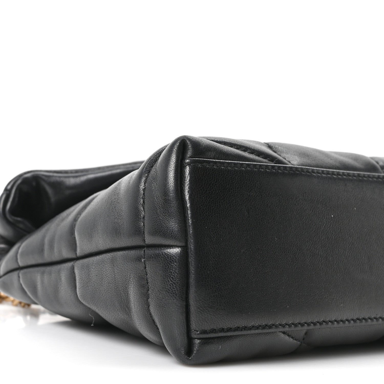 Saint Laurent Lambskin Quilted Toy Loulou Puffer Monogram Chain Satchel Black 8 of 9