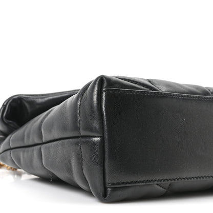 Saint Laurent Lambskin Quilted Toy Loulou Puffer Monogram Chain Satchel Black 8 of 9