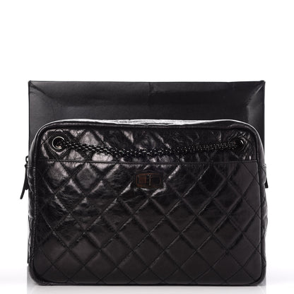 Chanel Metallic Aged Calfskin Quilted Large Reissue Camera Case Black 10 of 10