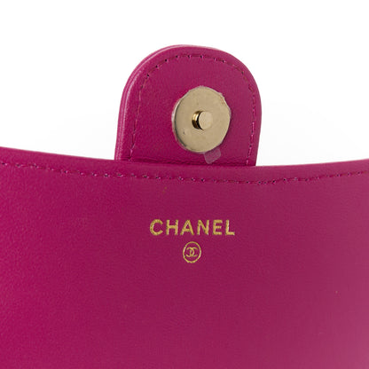 Chanel Lambskin Quilted Flap Phone Holder With Chain Fuchsia 6 of 11