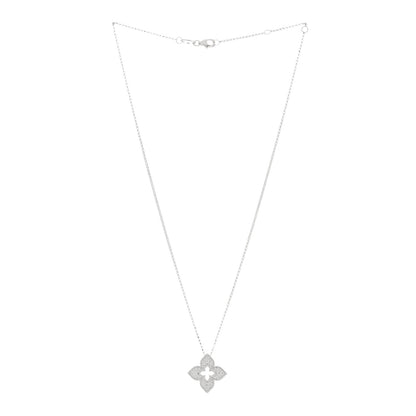 Roberto Coin 18K White Gold Diamond Large Venetian Princess Pendant Necklace 2 of 3