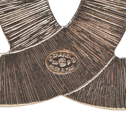 Chanel Metal Quilted CC Brooch Silver Gold 4 of 5
