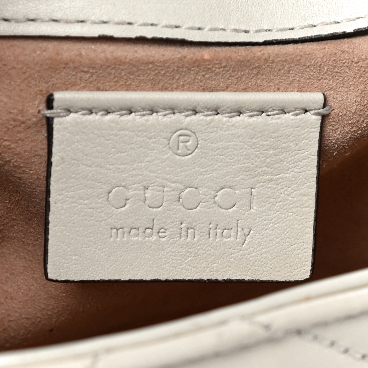 Gucci Calfskin Matelasse Super Mini GG Marmont Shoulder Bag White 6 of 15