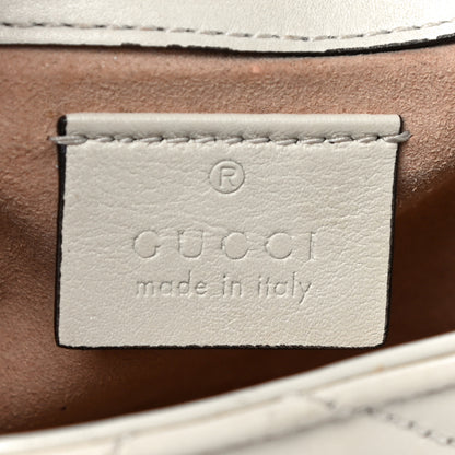 Gucci Calfskin Matelasse Super Mini GG Marmont Shoulder Bag White 6 of 15