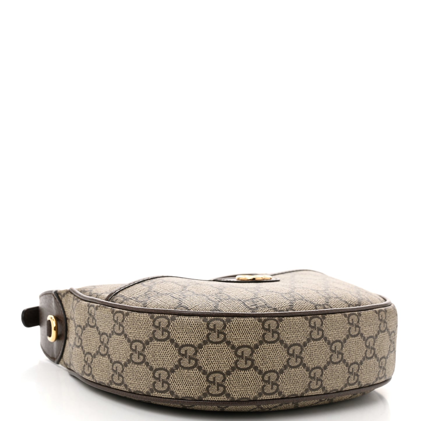 GG Supreme Monogram Textured Dollar Calfskin Small Ophidia Shoulder Bag Beige Ebony New Acero