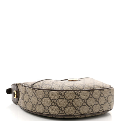 Gucci GG Supreme Monogram Textured Dollar Calfskin Small Ophidia Shoulder Bag Beige Ebony New Acero 4 of 11