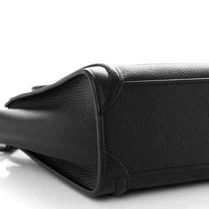 Celine Drummed Calfskin Nano Luggage Black 10 of 11