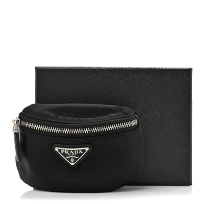 Prada Re-Nylon Travel Saffiano Metal Triangle Logo Mini Arm Pouch Black 7 of 7
