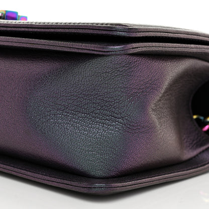 Chanel Iridescent Goatskin Quilted Medium Boy Flap Purple 10 of 10