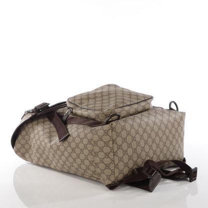 Gucci GG Supreme Monogram Large Interlocking G Double Buckle Backpack Dark Brown 4 of 7