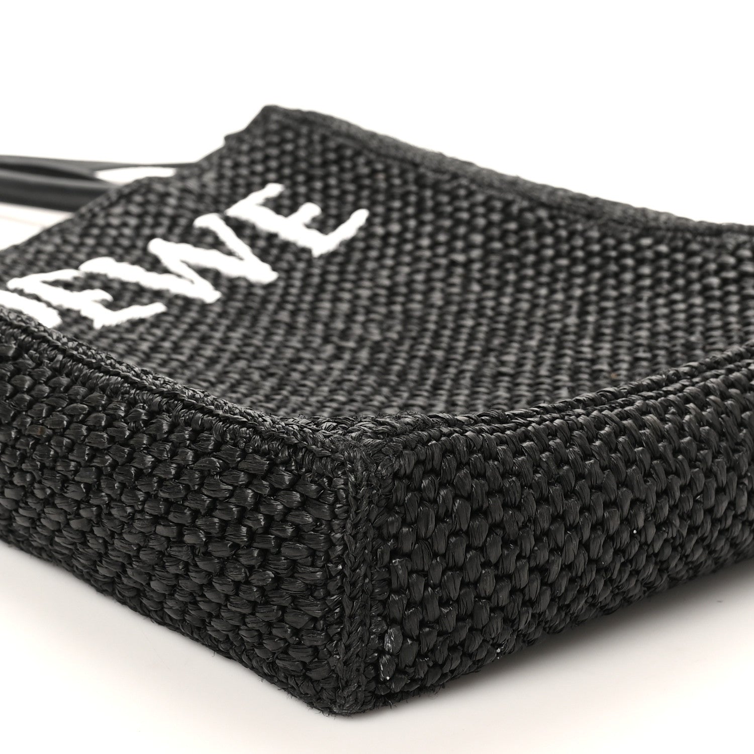 Loewe Raffia Calfskin Standard A4 Tote Bag Black 8 of 9