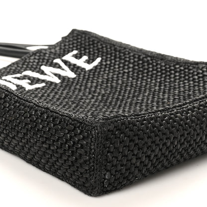Loewe Raffia Calfskin Standard A4 Tote Bag Black 8 of 9
