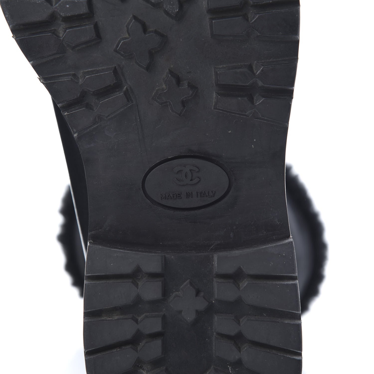 Chanel Calfskin Suede CC Ankle Snow Boots 39.5 Black 6 of 10
