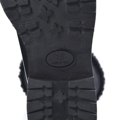 Chanel Calfskin Suede CC Ankle Snow Boots 39.5 Black 6 of 10