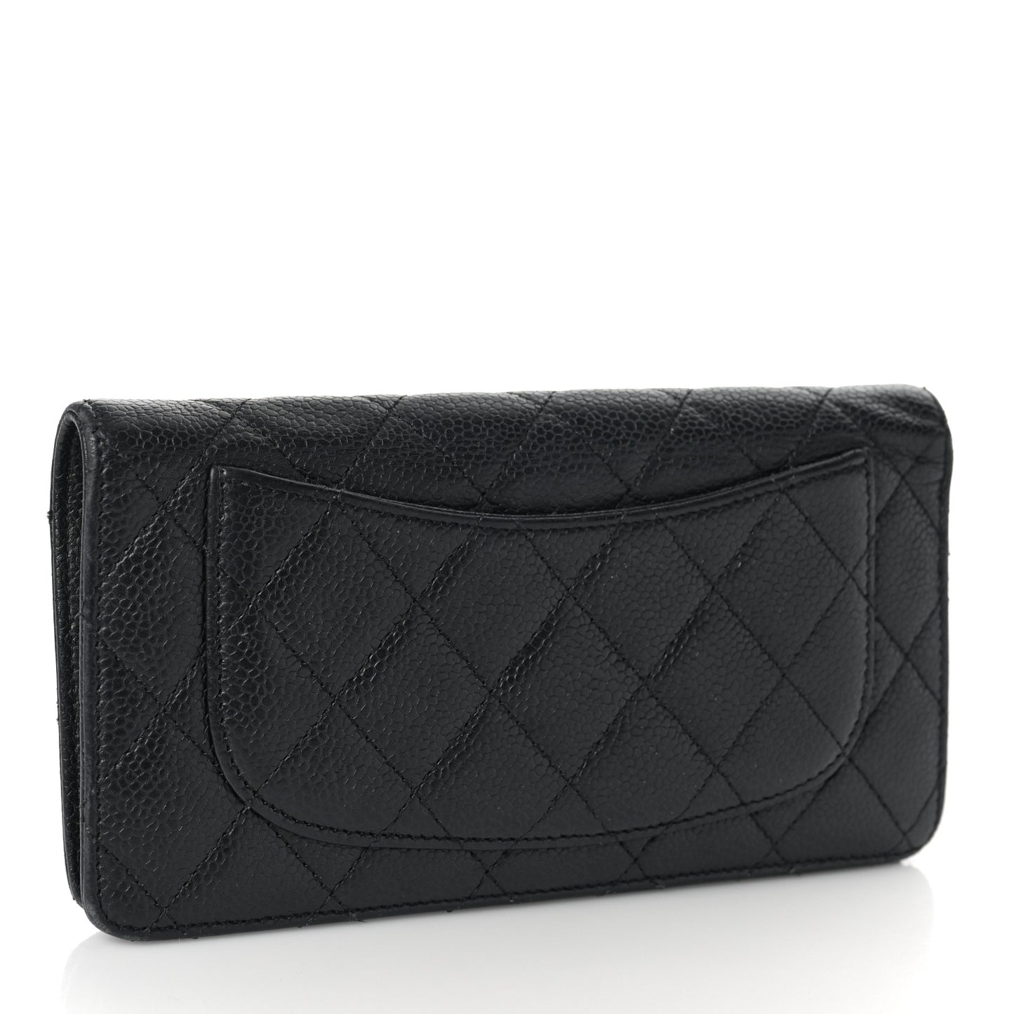 Caviar Quilted Yen Wallet Black