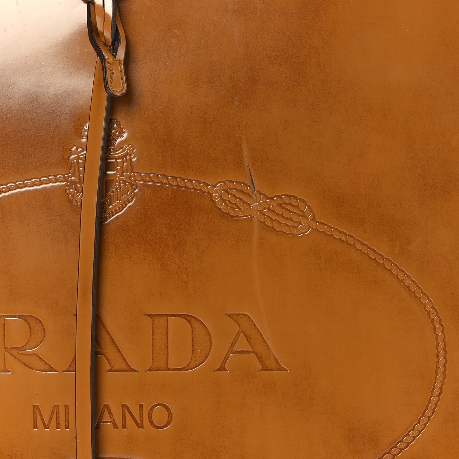 Prada Spazzolato Logo Print Framed Bag Ambra 7 of 9