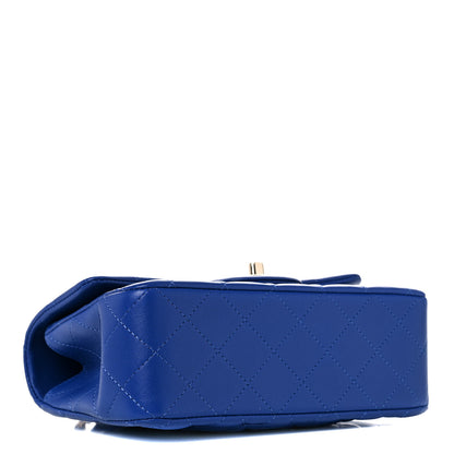 Chanel Lambskin Quilted Mini Top Handle Rectangular Flap Dark Blue 4 of 10