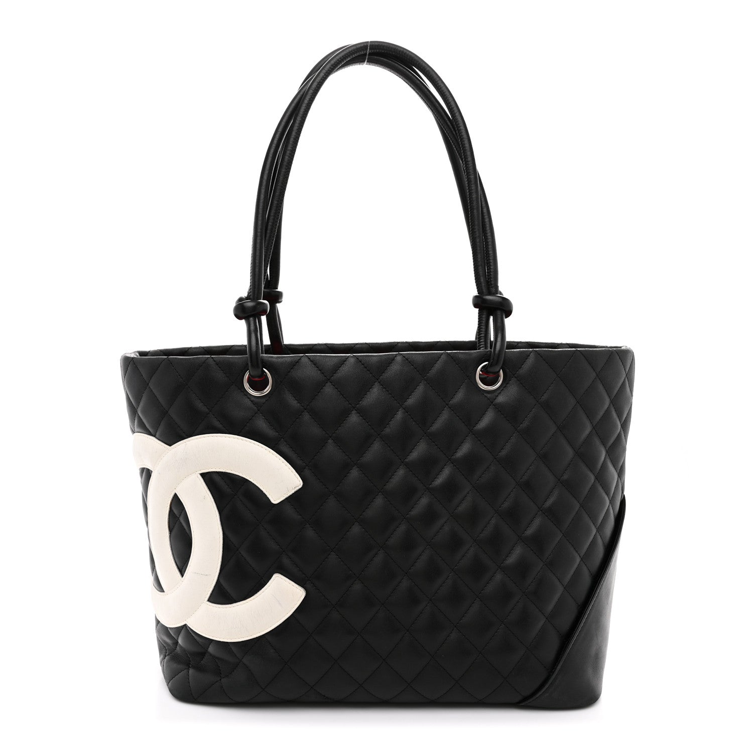 Chanel Calfskin Quilted Large Cambon Tote Black White Black White 1 of 14