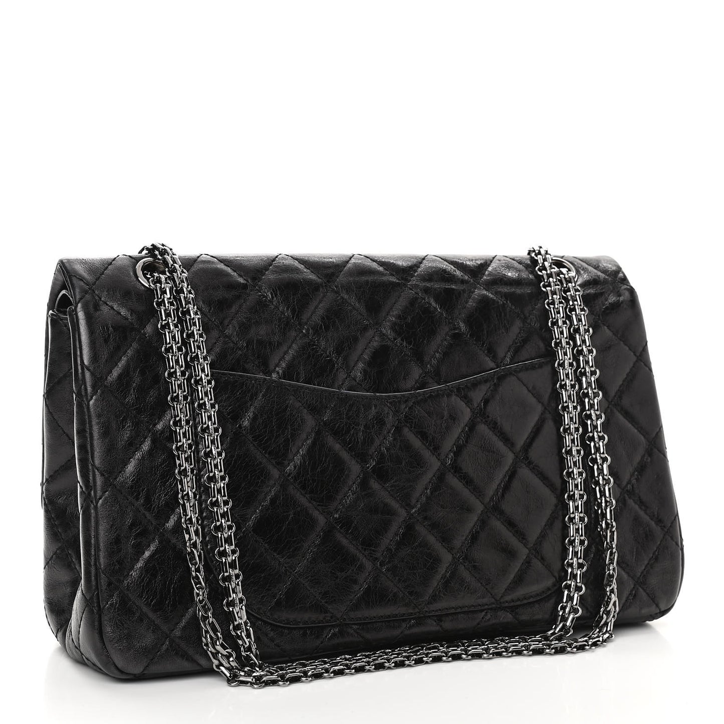 Aged Calfskin Quilted 2.55 Reissue 227 Flap Black