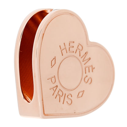 Hermes Rose Gold Plated Brass Mini Coeur Twilly Scarf Ring 3 of 5
